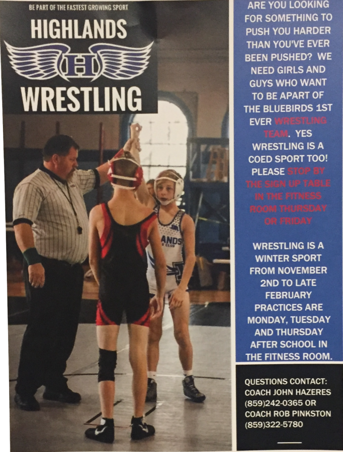 A wrestling flyer that can be found throughout the halls of Highlands.