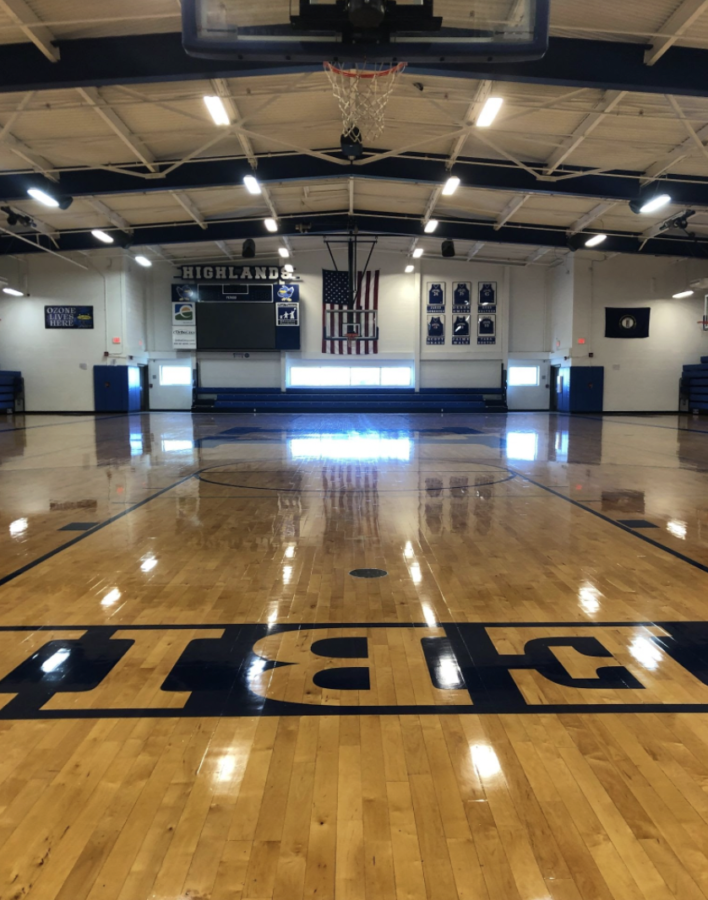 Photo caption: The Highlands High School gymnasium, home to the 2021 state champions.  