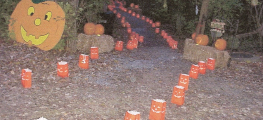 When you enter the pumpkin walk there are pumpkins on both sides of the trail. If you would like to make it more fun you can dress up in a costume. Lights, light up the trail from the pumpkins and lots of candy. Get to see all of everyones costumes and fun ideas. 