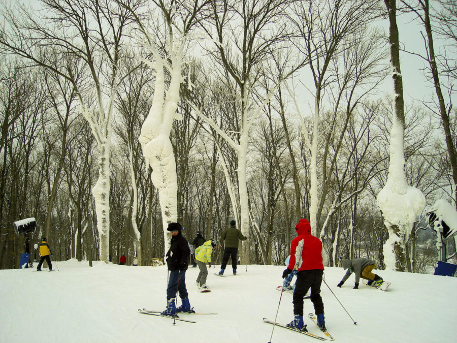This picture shows people skiing at Perfect North.