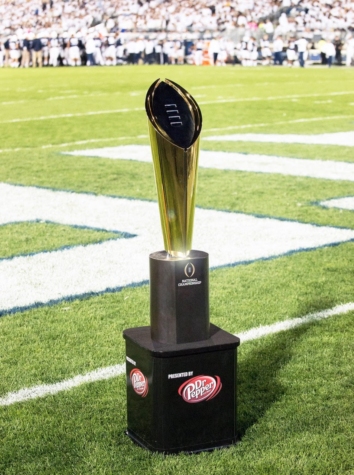 This trophy will be awarded to the winner of the 2022 College Football Playoffs.