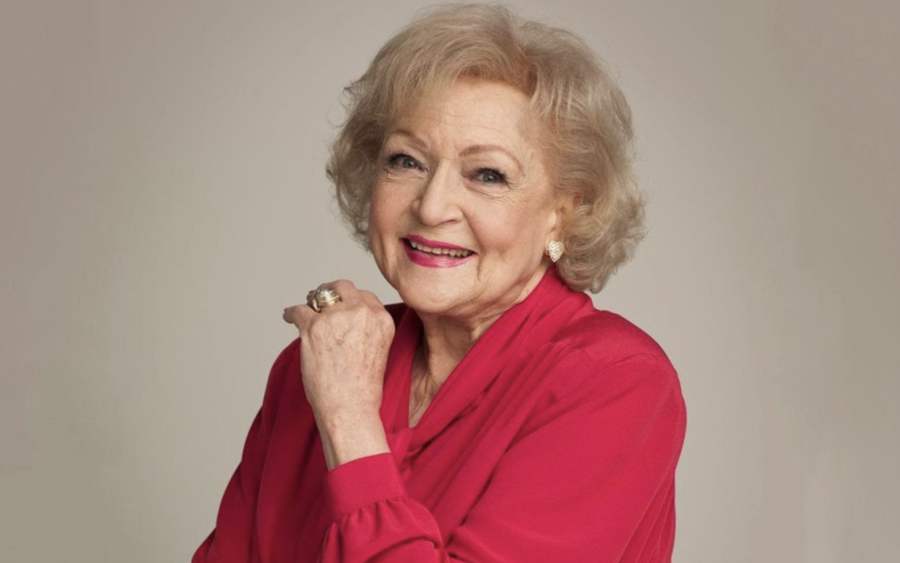 Betty White poses for a photo. 