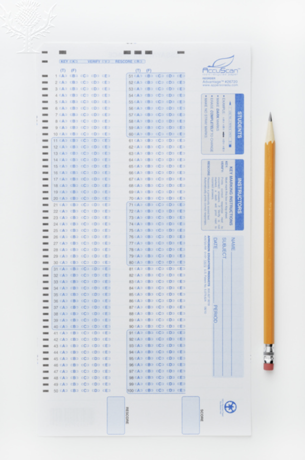 A standardized testing sheet. 