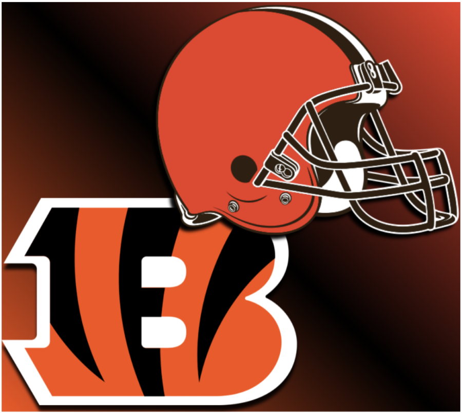 The+Cleveland+Browns+logo+in+front+of+the+Cincinnati+Bengals+Logo+