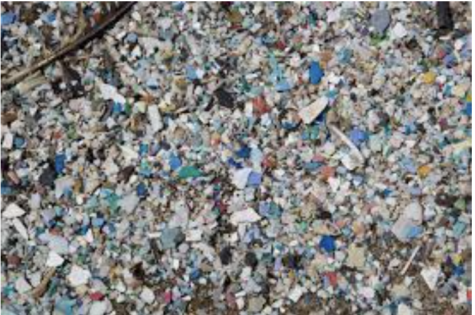 Pile of garbage in the Pacific Ocean.