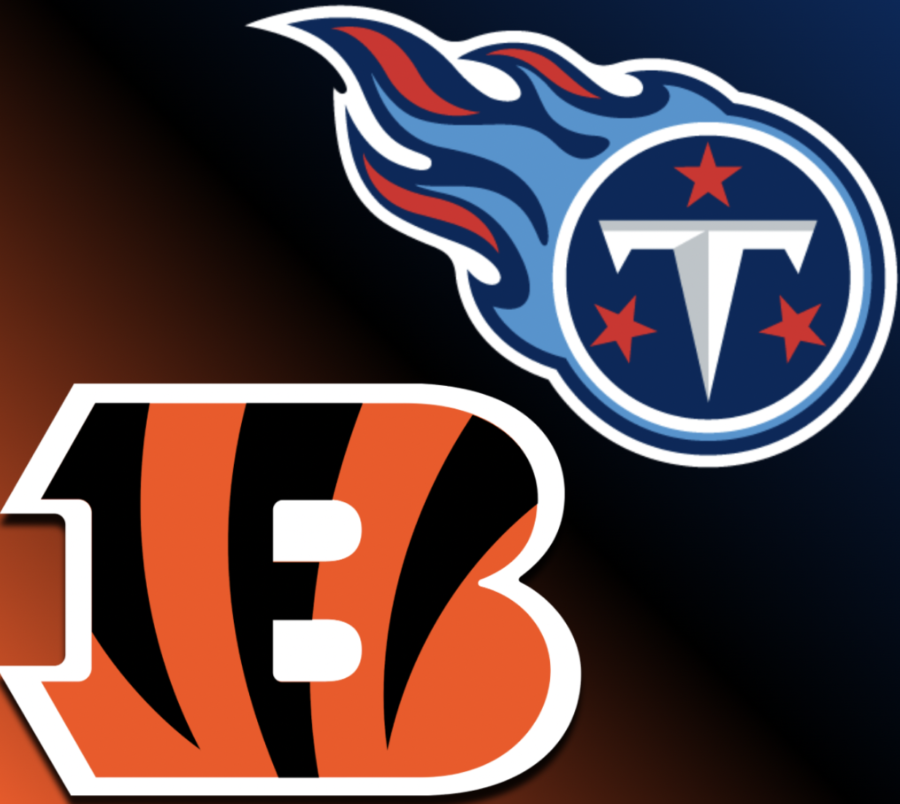 The Bengals logo next to the Titans logo.