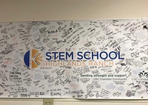 Banner at University of North Carolina who experienced a shooting days before the one at STEM