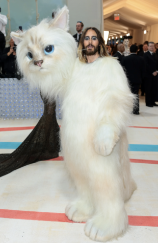 Jared Leto as Choupette, the cat of Lagerfeld. (Image from Getty Images) 