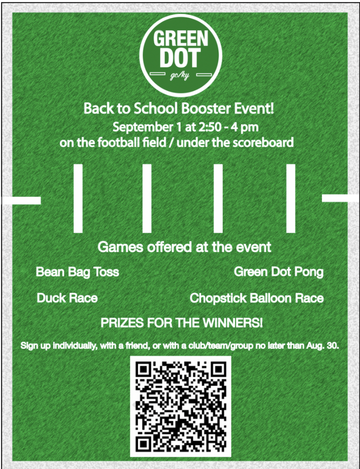 The poster for the green dot event