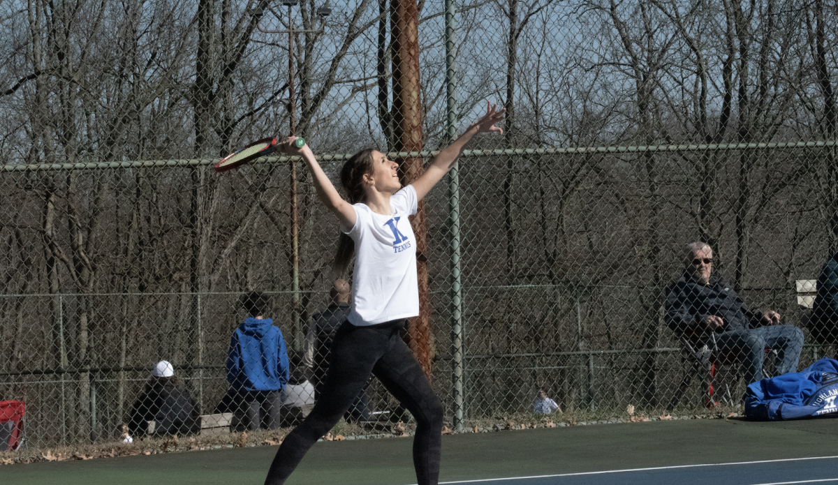 Sophomore Zoë Hyden serves the ball to Dixie players.