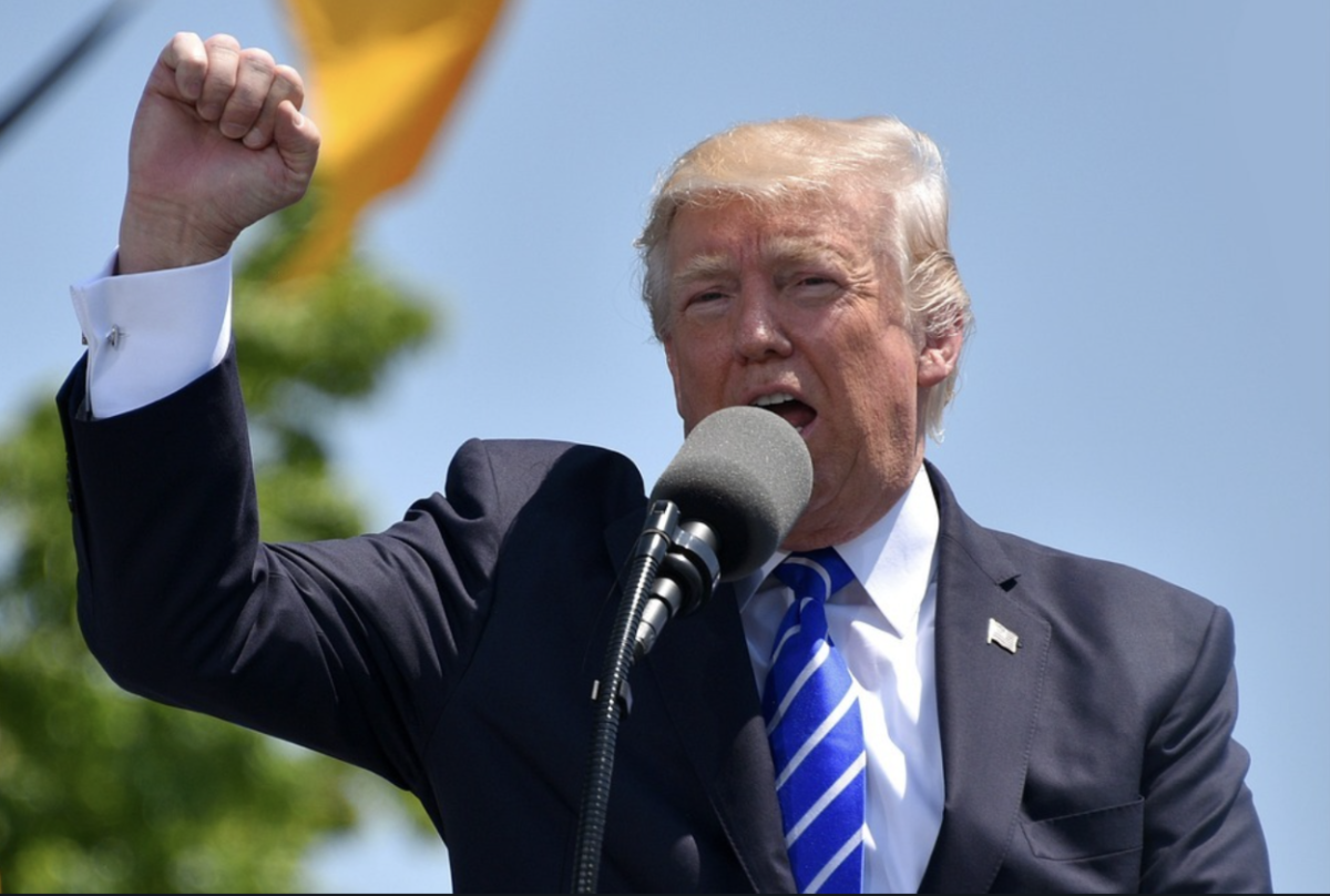 Trump speaks passionately at one of his rallies (courtesy of Geralt on Pixabay).

