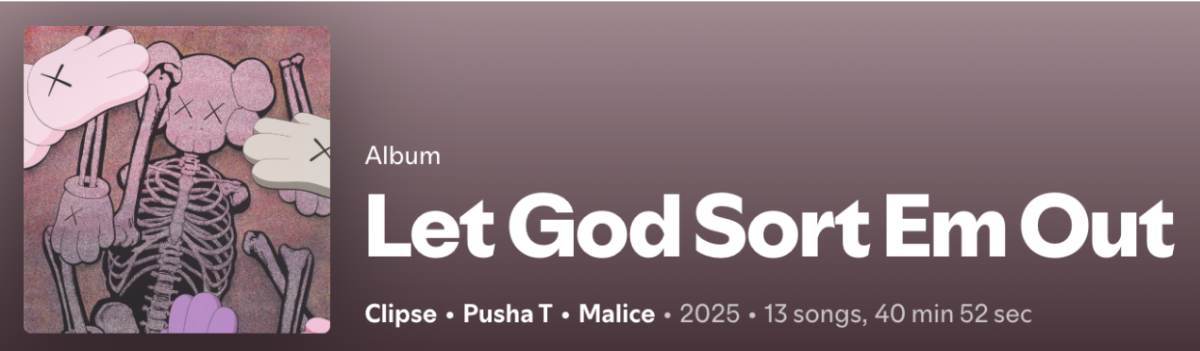 Album cover for Let God Sort Em Out by Clipse (2025). Album cover created by KAWS. 