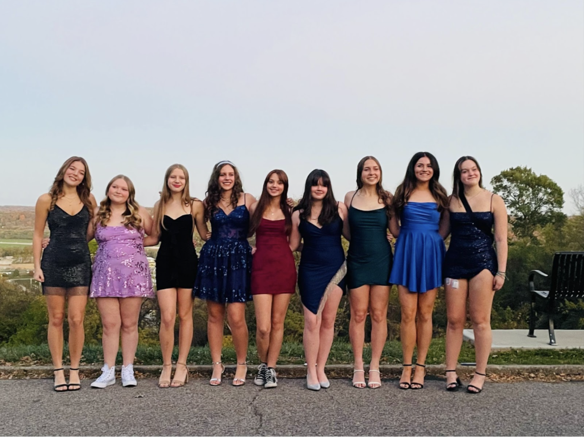 Kara Laber (11) poses with her friends at last year’s homecoming. (Provided by Kara Laber)