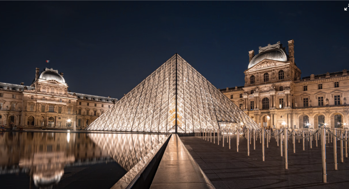 The Louvre at night, Michael Fousert (courtesy of Unsplash).