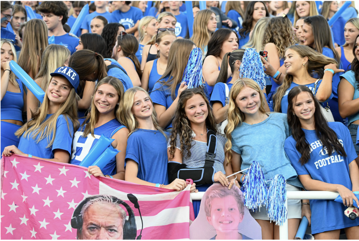 The OZONE cheers on the team against rival, Covington Catholic, on Oct. 3, 2025.