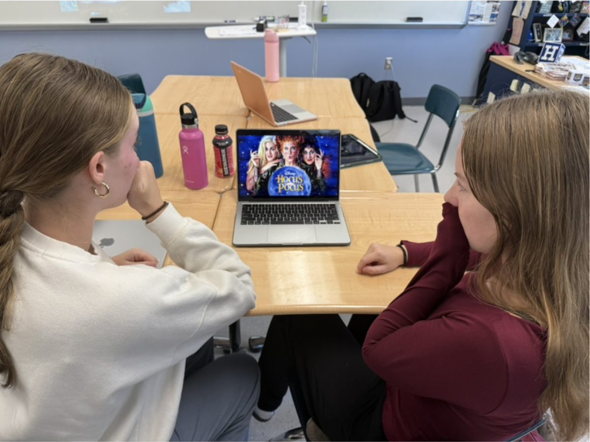 Natalie Abdon and Stella Taylor watch the classic Halloween movie: Hocus Pocus.