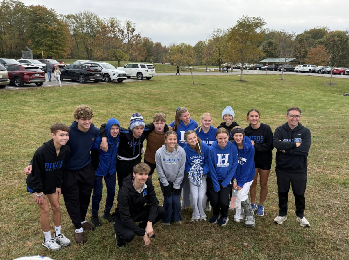 Highlands cross country team poses for a photo after their race (Provided by Sophie Taylor).