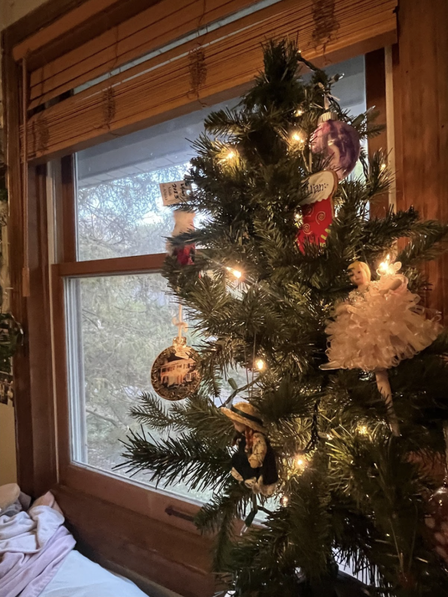 Jillian Alverson puts her tree up early for Christmas. 