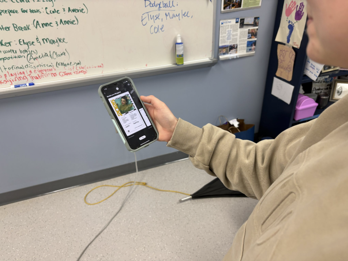 Sophie Taylor (11) opens her Spotify Wrapped. 
