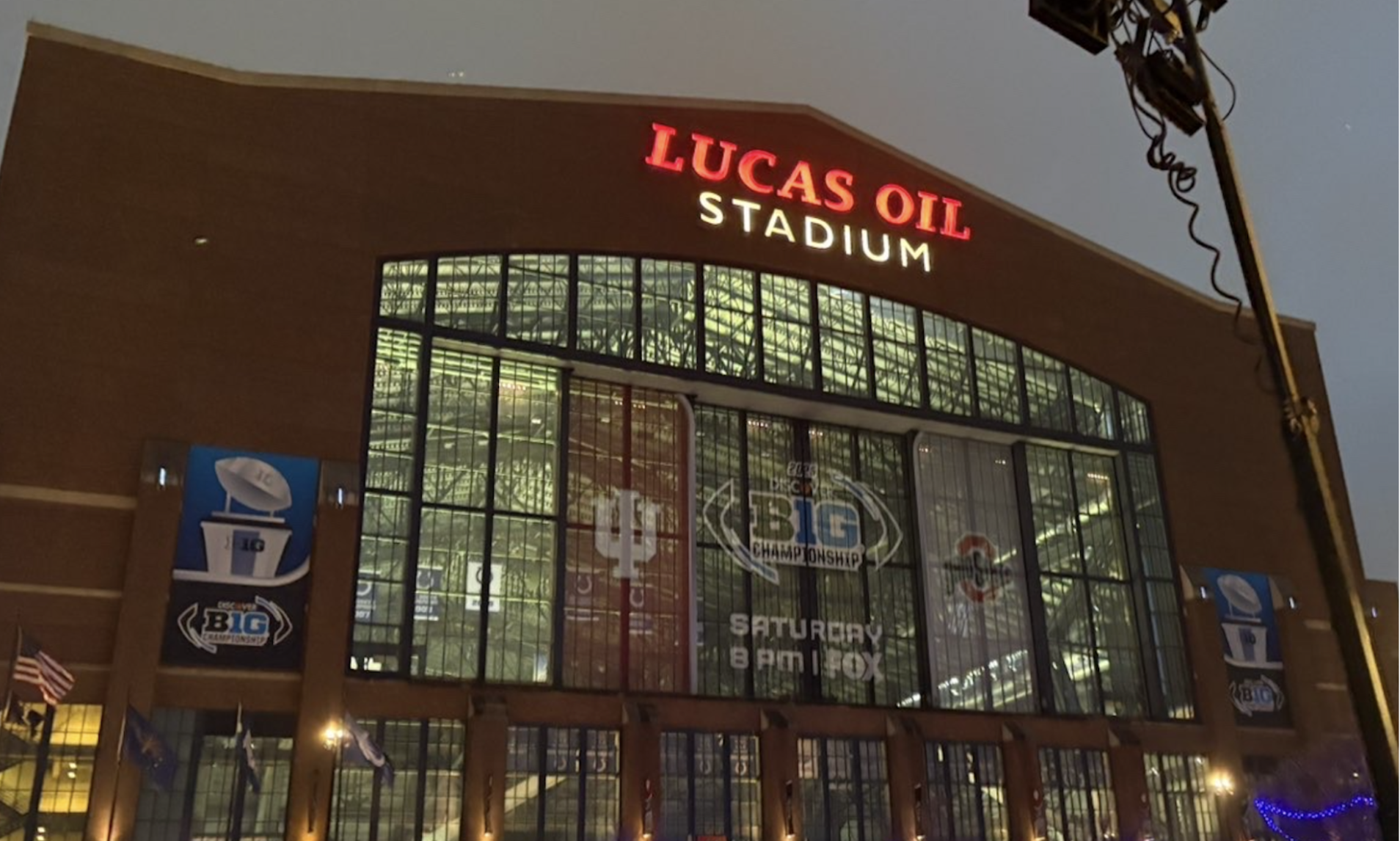 Lucas Oil Stadium right before the Big Ten Championship (Courtesy of Carson Hoeh).