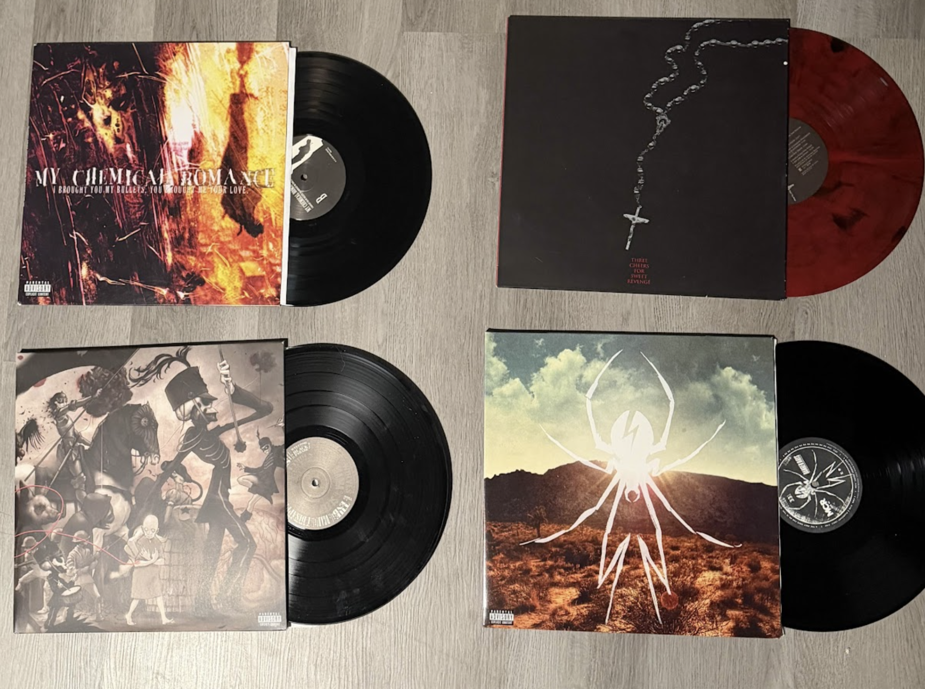 The main four albums from My Chemical Romance in vinyl form (Courtesy of Hunter Cole).