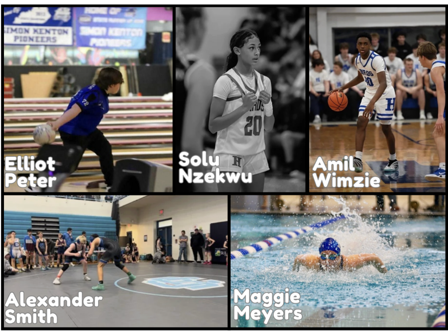 These are the eighth grade students who were recognized for playing up on high school teams. (Provided by Elliot Peter, Solu Nzekwu, Amil Wimzie, Alexander Smith, and Maggie Meyers).
