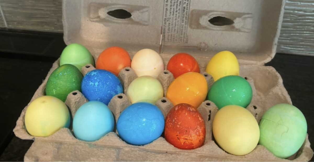 Eggs are dyed and colored in the spirit of Easter.