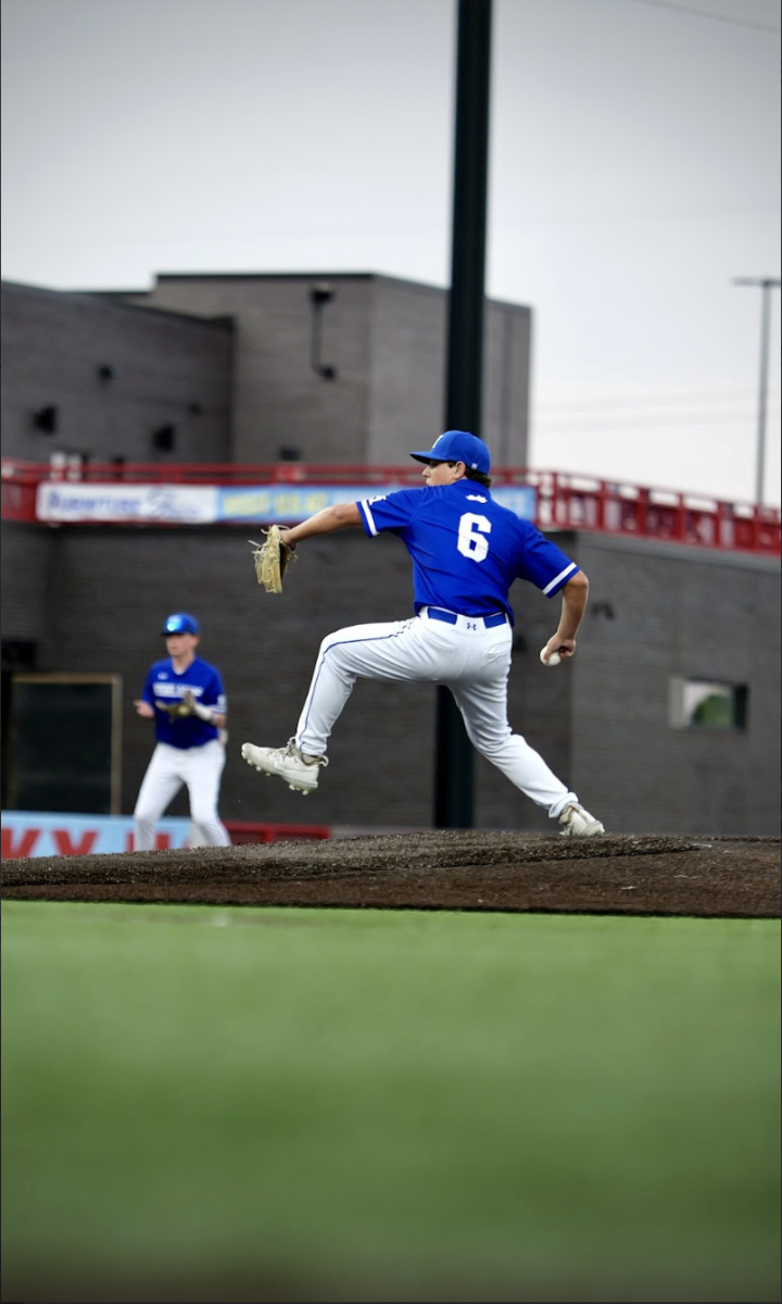 Andrew Forton (10) throws a pitch. “I could tell our team was locked in on the game, which helped the energy in the dugout,” Forton (10) said.