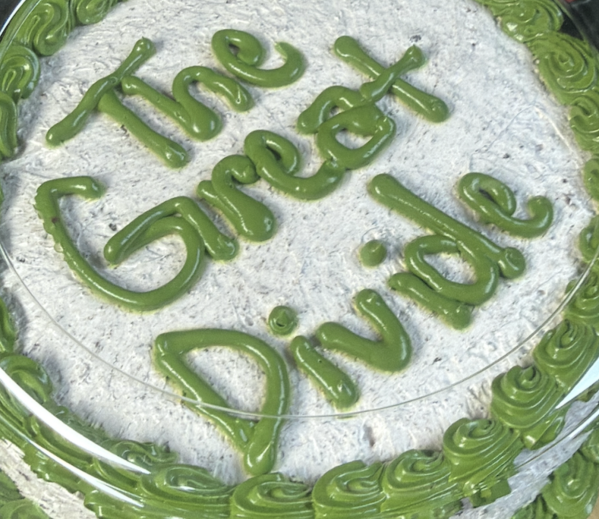 A cake celebrates the release of Noah Kahan’s fourth studio album, The Great Divide.