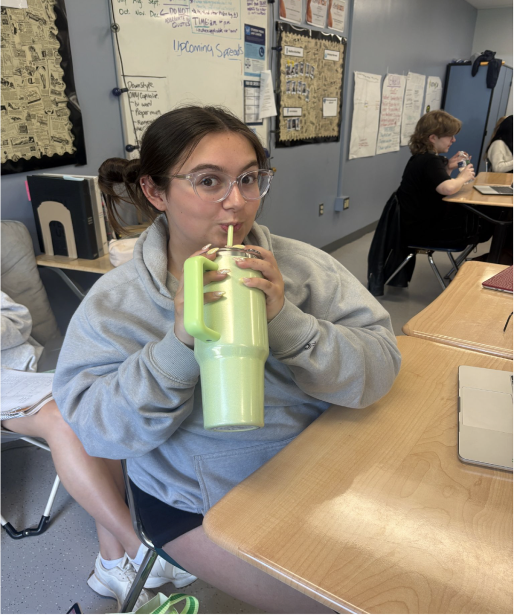 Ady Klosterman (11) keeps up with her daily water intake.