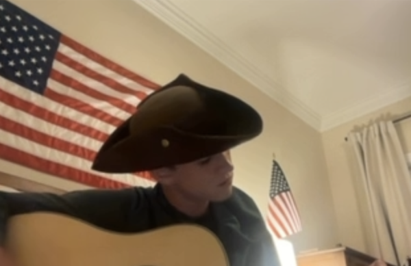 Ben Weaver (9) plays a song on his guitar. (Courtesy Ben Weaver).