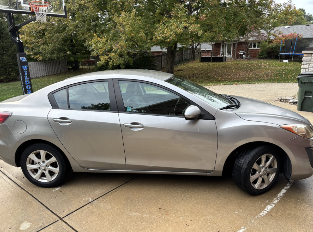 Josh deSylva’s (12) first car, a Mazda 3 sits in his driveway after he washed it.